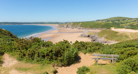 Poster - The Gower Peninsula Wales uk Pobbles beach by Three Cliffs Bay