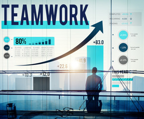 Wall Mural - Teamwork Corporate Collaboration Connection Partnership Concept