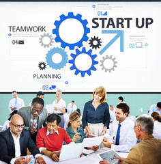 Poster - Startup Goals Growth Success Plan Business Concept