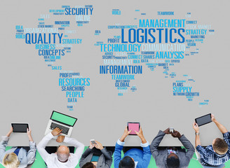 Poster - Logistics Management Freight Service Production Concept