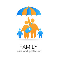 Wall Mural - family care protection