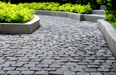 Stone pavement in park