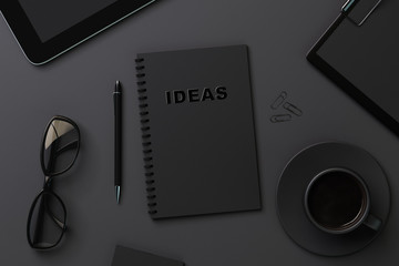 Aufkleber - black notebook for recording ideas
