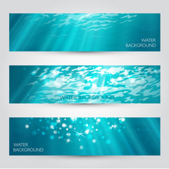 Vector under water banners set.