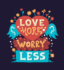 Modern  flat design hipster illustration with phrase Love More