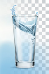 Wall Mural - Glass of water, vector illustration