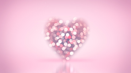 Wall Mural - blurred heart shape and bokeh lights