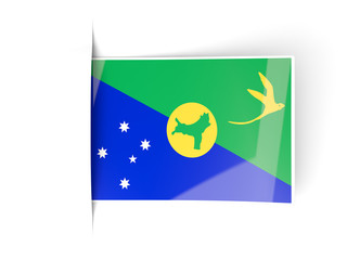 Square label with flag of christmas island