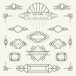 Art Deco Style Line and Geometric Labels and Badges Monochrome
