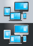 Fototapeta  - Computer, Laptop, Tablet, Smart Phone Light and Dark Set