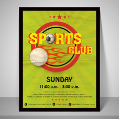 Poster - Flyer, banner and template for sports club.