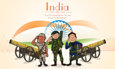 Sticker - Saluting soldiers for Indian Independence Day.