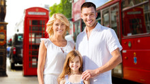 Happy Family Over London City Street