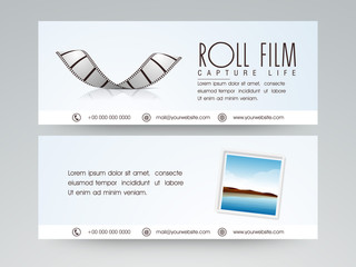 film roll web header or banner set.