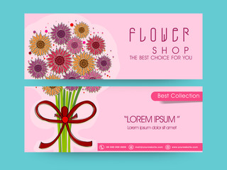 Wall Mural - Flower Shop web header or banner set.