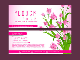 Wall Mural - Flower shop web header or banner set.