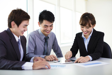 Young business colleagues working in the office