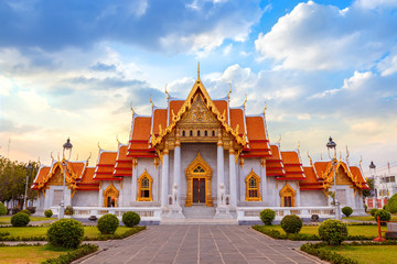 Sticker - Wat Benchamabophit - the Marble Temple in Bangkok, Thailand