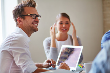 Businessman at meeting