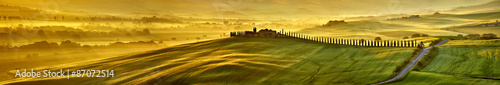 Fototapeta na szkło HI res mega pikseli Panorama wzgórz Toskanii