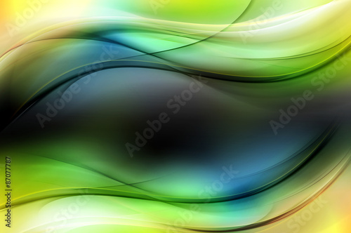 Naklejka - mata magnetyczna na lodówkę Colorful Waves Art Background