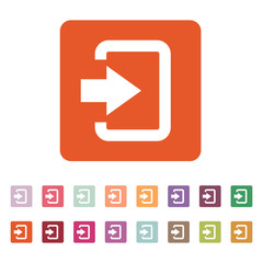 Poster - The login icon. Entry and input, authorization symbol. Flat