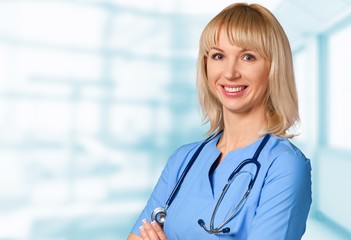 Wall Mural - Doctor, woman, physician.