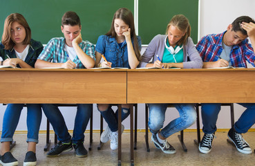 Wall Mural - teens in classroom