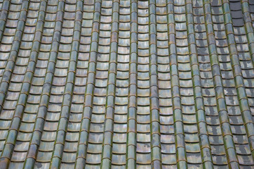 Texture of Chinese green roof