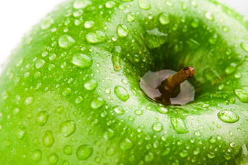 green apple macro in selective focus