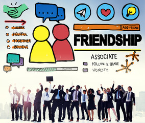 Wall Mural - Friendship Group People Social Media Loyalty Concept