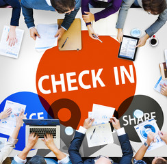 Poster - Check in Direction Navigation Share Application Concept