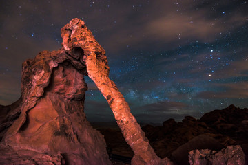 Elephant Rock at night Valley of Fire Nevada