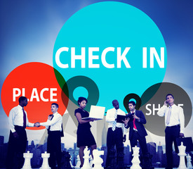Poster - Check in Direction Navigation Share Application Concept