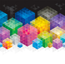Abstract Geometric Colors Cube Background.