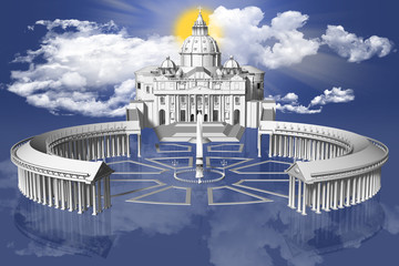 Canvas Print - San Pietro_003
Piazza San Pietro in Città del Vaticano sospesa fra terra e cielo con sullo sfondo il sole fra le nuvole.