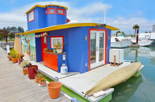 Colorful Houseboat In Sausalito California