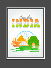 Canvas Print - Template or flyer for Indian Independence Day.