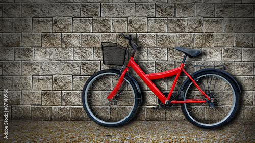 Obraz w ramie red bicycle