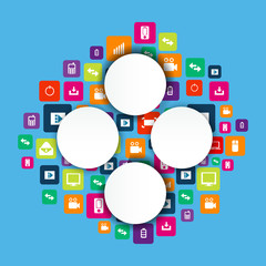 Fototapete - Abstract Creative concept vector empty speech bubbles. For web