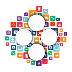 Fototapete - Abstract Creative concept vector empty speech bubbles. For web