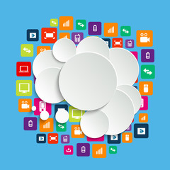 Fototapete - Abstract Creative concept vector empty speech bubbles. For web