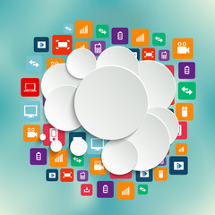 Fototapete - Abstract Creative concept vector empty speech bubbles. For web
