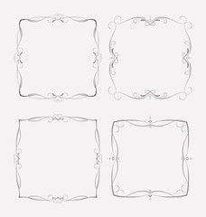 Fototapete - Set of four decorative vintage frames.