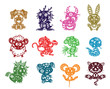 chinese 12 animals paper cut