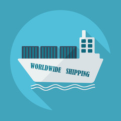 Flat modern design with shadow icons ship delivery