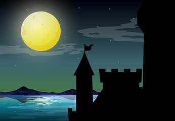 Wall Mural - silhouette castle