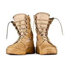 High Combat Boots Isolated On White Background