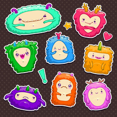 Poster - Little cute funny monsters set