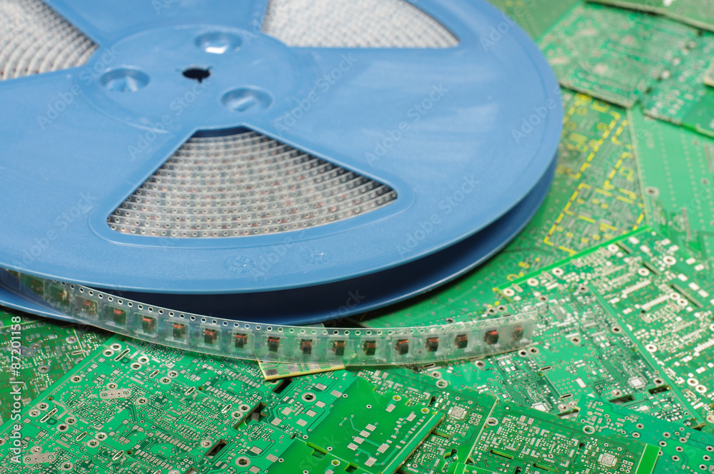 PCB assembling component reel for factory Pick and Place machine Stock ...